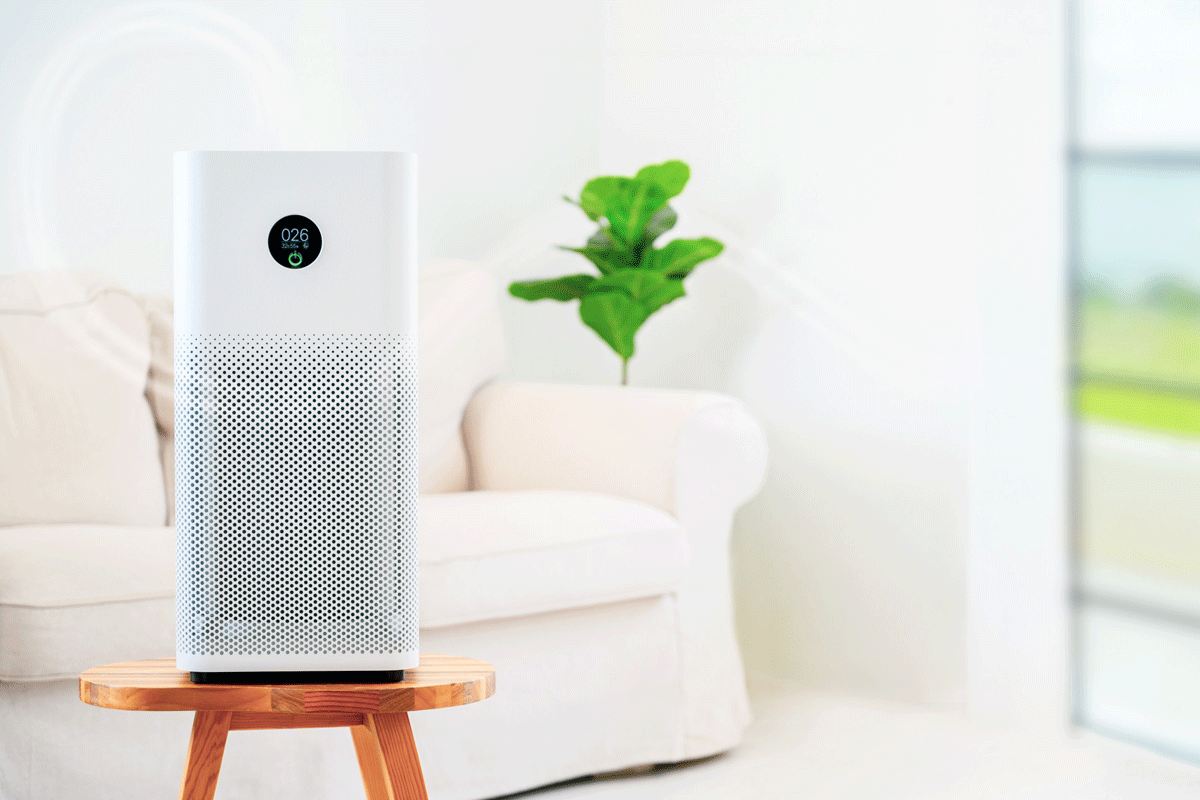 Air purifier in room