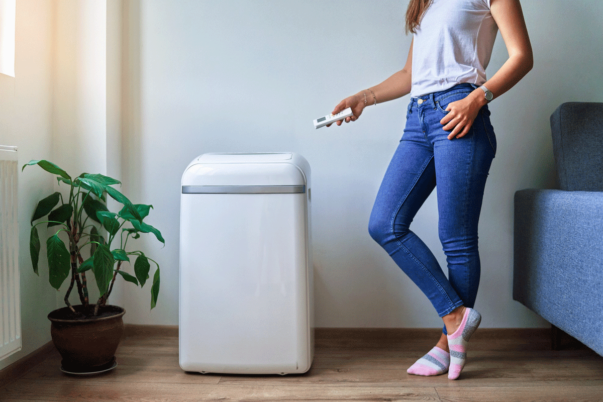 Air quality device in living room