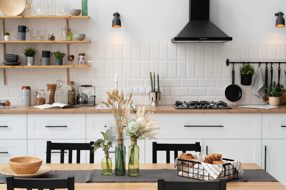 Staged kitchen from home selling